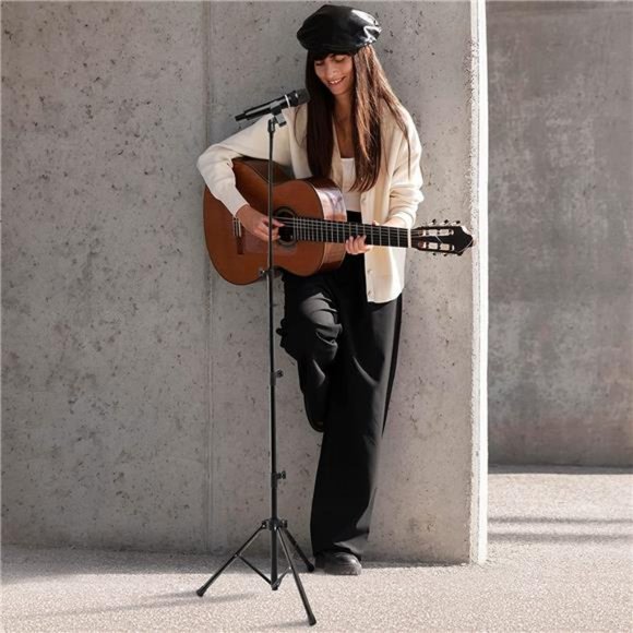 Microphone Stand,Metal Height Adjustable＆360°Gooseneck Boom Arm Mic Stand Tripod - Picture 5 of 6